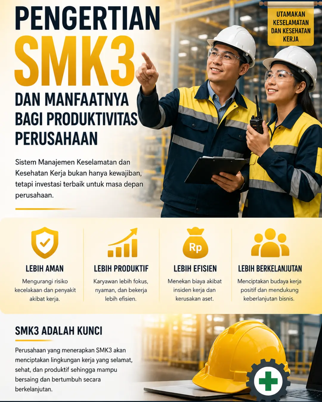 Pengertian SMK3 dan Manfaatnya bagi Produktivitas Perusahaan