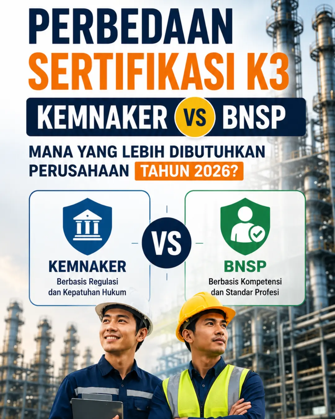 Perbedaan Sertifikasi K3 Kemnaker dan BNSP: Mana yang Lebih Dibutuhkan Perusahaan Tahun 2026?